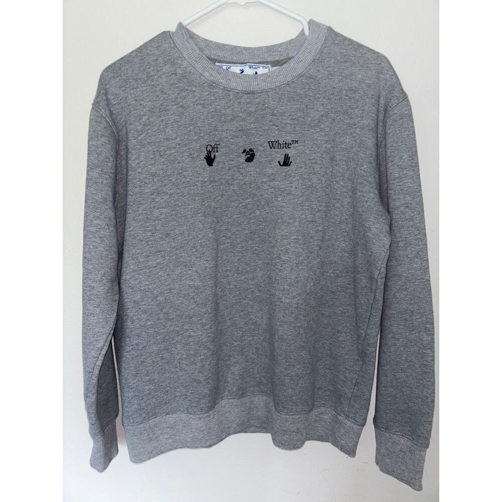 Off-White Blue Marker Slim crewneck Melange/Grey - Picture 3 of 8